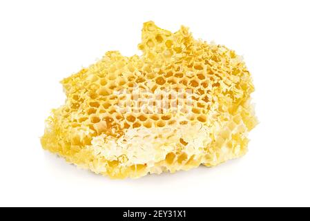 Piece of honeycomb isolated on white background with clipping path Stock Photo