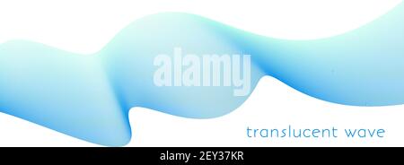 Abstract translucent light blue blend wave on white background. Subtle vector graphic pattern Stock Vector