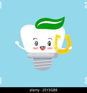 St Patrick tooth dental implant icon isolated. Stock Vector