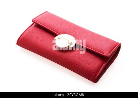 Red wallet isolated on white Stock Photo
