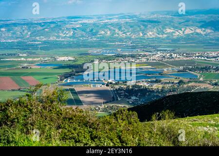 Mount Gilboa In the spring overlooking the Jezreel Valley in Israel Stock Photo