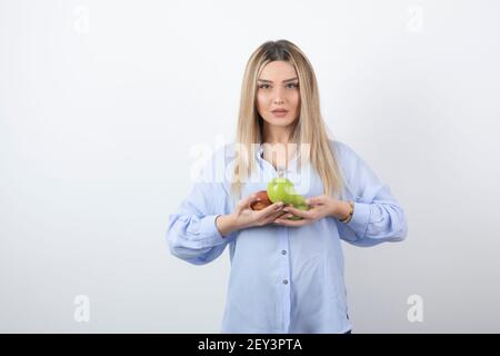 Portrait photo of a pretty attractive woman model standing Stock Photo