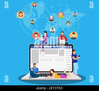 people connecting all over the world Stock Vector