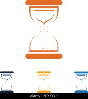 Hourglass logo Icon Vector Illustration design template Stock Vector