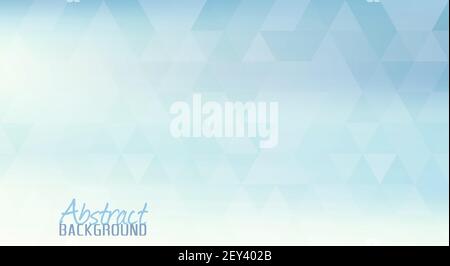 Abstract light blue horizontal simple pattern textured by transparent triangles. Pale vector background Stock Vector