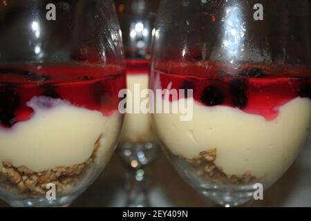 pudding in glas Stock Photo