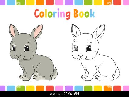 Baby Rabbit Isolated Coloring Page for Kids Stock Vector Image & Art ...