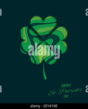 four leaf green clover, an attribute to St Patricks day, abstract clover vector illustration Stock Vector
