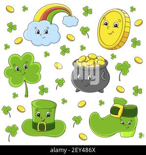 St. Patricks Day Kids Clip Art Set