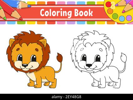 Coloring book for kids. Cartoon character. Vector illustration. Black contour silhouette. Isolated on white background. Animal theme. Stock Vector