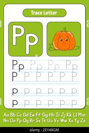 Flashcard alphabet P is for pumpkin illustration Stock Vector Image ...