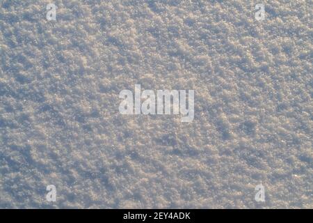 Texture of Fresh Snow Covering Ground Thickly Stock Photo