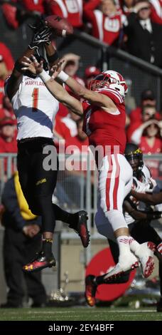 Maryland wide receiver Stefon Diggs (1) runs with the ball during the first  half of an NCAA college football game against North Carolina State,  Saturday, Oct. 20, 2012, in College Park, Md. (