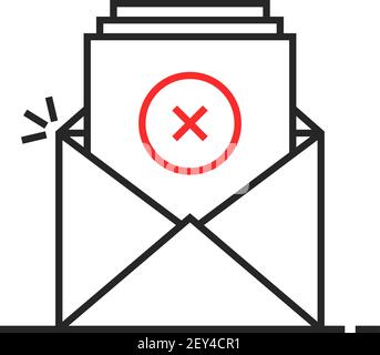 thin line rejection email logo Stock Vector