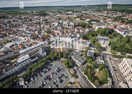 Epernay, France, Champagne, hot-air balloon Stock Photo