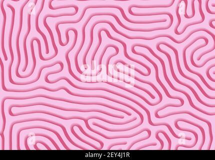 Abstract background with optical illusion generative pattern and vibrant fluid soft pink color. Stock Vector