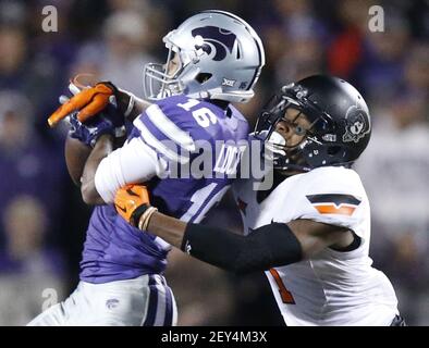 Kansas State wide receiver Tyler Lockett (16) runs with a 90-yard pass  reception against Oklahoma on Saturday, Nov. 23, 2013, at Bill Snyder  Family Stadium in Manhattan, Kan. Oklahoma won, 41-31. (Photo