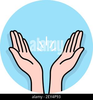 prayer or applause hands round logo Stock Vector