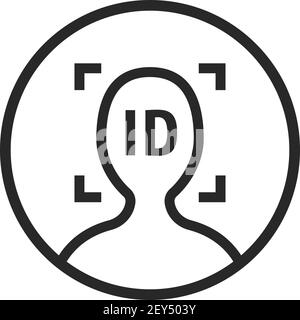 face id black thin line simple logo Stock Vector