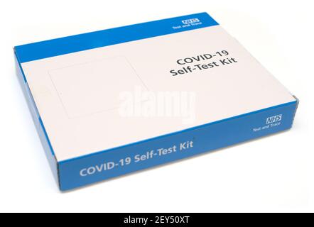 Covid-19 self test kit box Stock Photo