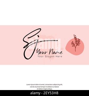 S J SJ Initial letter handwriting and signature logo. Beauty vector initial logo .Fashion, boutique, floral and botanical Stock Vector