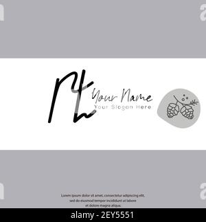 P H PH Initial letter handwriting and signature logo. Beauty vector initial logo .Fashion, boutique, floral and botanical Stock Vector