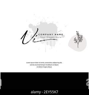 N I NI Initial letter handwriting and signature logo. Beauty vector initial logo .Fashion, boutique, floral and botanical Stock Vector
