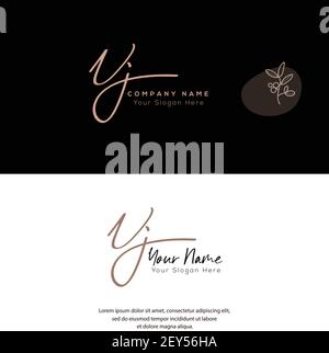 N J NJ Initial letter handwriting and signature logo. Beauty vector initial logo .Fashion, boutique, floral and botanical Stock Vector