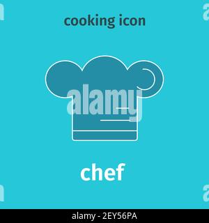 Single chef icon. Vector. Chef hat icon. Flat illustration. Stock Vector