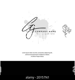 G J GJ Initial letter handwriting and signature logo. Beauty vector initial logo .Fashion, boutique, floral and botanical Stock Vector