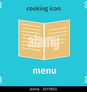 Simple menu colored icon. Vector. Icon with a book for a restaurant and cafe. Stock Vector