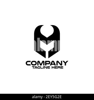 Modern letter M horn logo. Vector illustration. Stock Vector