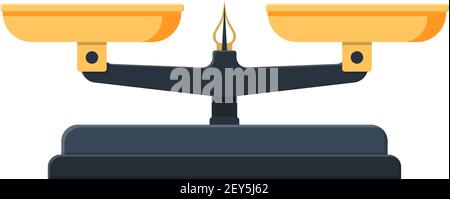 Weighing scale with golden pans Stock Vector