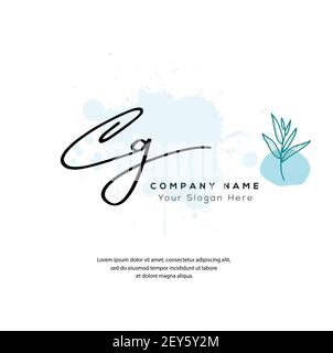 C G CG Initial letter handwriting and signature logo. Beauty vector initial logo .Fashion, boutique, floral and botanical Stock Vector