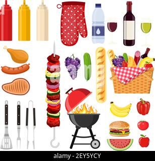 Different special tools and food Stock Vector