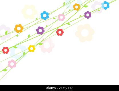 EPS 10 vector file background with flowers on strings for spring time in different colors for easter and fresh concepts Stock Vector