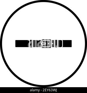 Trouser Belt Icon. Thin Circle Stencil Design. Vector Illustration. Stock Vector