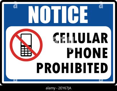 no cellular phone zone area for signboard or label. vector illustration Stock Vector