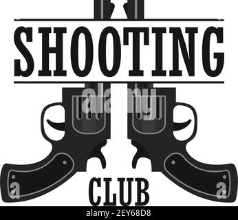 shooting gun logo for shooting club, vector illustration Stock Vector