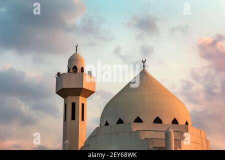 Beautiful Mosque top view in Al Khobar corniche Saudi Arabia. Stock Photo