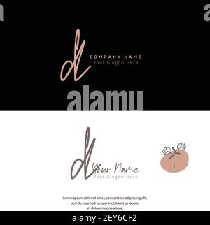 D L DL Initial letter handwriting and signature logo. Beauty vector initial logo .Fashion, boutique, floral and botanical Stock Vector