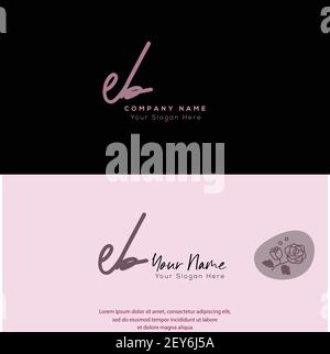 E B EB Initial letter handwriting and signature logo. Beauty vector initial logo .Fashion, boutique, floral and botanical Stock Vector