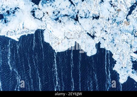 Big chunks of ice blocks forming a beautiful pattern Stock Photo