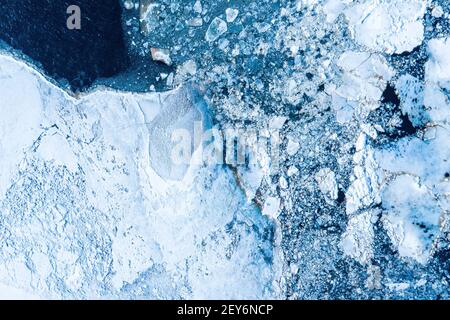 Big chunks of ice blocks forming a beautiful pattern Stock Photo