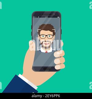 Face recognition system concept Stock Vector