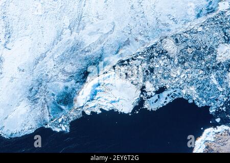 Big chunks of ice blocks forming a beautiful pattern Stock Photo