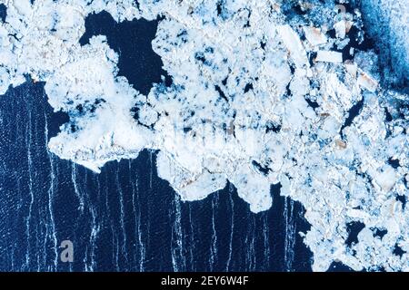 Big chunks of ice blocks forming a beautiful pattern Stock Photo