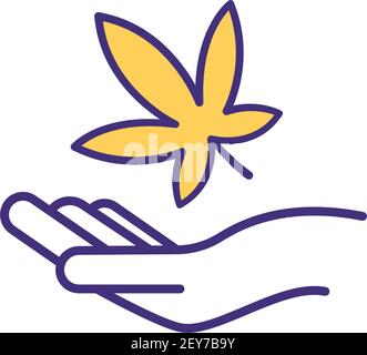 Cannabis legalization RGB color icon Stock Vector