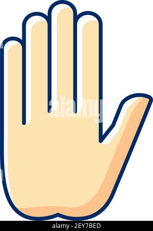 Stop gesture RGB color icon Stock Vector