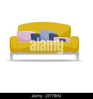 Sofa vector illustration isolated on white background. Stock Vector